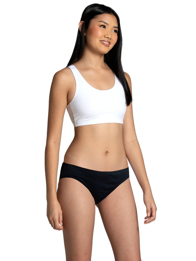 Fruit of the Loom Women's Eversoft Cotton Bikini Underwear, Tag Free & Breathable Style Stretch-12 Pack-Black, 8