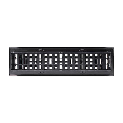 Decor Grates AJH212-BLK Oriental Floor Register, 2x12 Inches, Textured Black