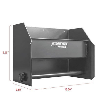Extreme Max 5001.6122 Aluminum Hand Cleaning Station Organizer for Enclosed Race Trailer, Shop, Garage, Storage - Black