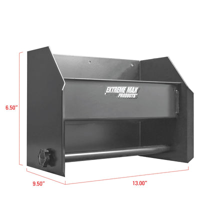 Extreme Max 5001.6122 Aluminum Hand Cleaning Station Organizer for Enclosed Race Trailer, Shop, Garage, Storage - Black