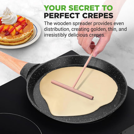 NutriChef Crepe Maker, 24cm Nonstick Pan, Induction Cookware
