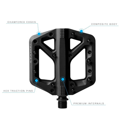 Crankbrothers Stamp-1 Pedals, Small, Black