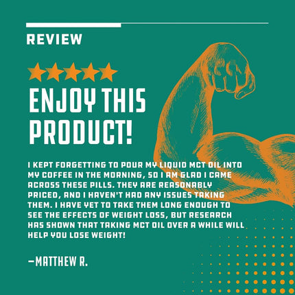 C8 MCT Coconut Oil Softgels - MCT Oil Keto Pills with Caprylic Acid Coconut Oil for Body Sculpting Sustainable Energy Support and Brain Health - Potent Non GMO Gluten Free Keto MCT Oil Softgels