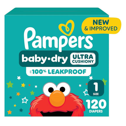 Pampers Baby-Dry Disposable Diapers Size 1, 120 Count, SUPER