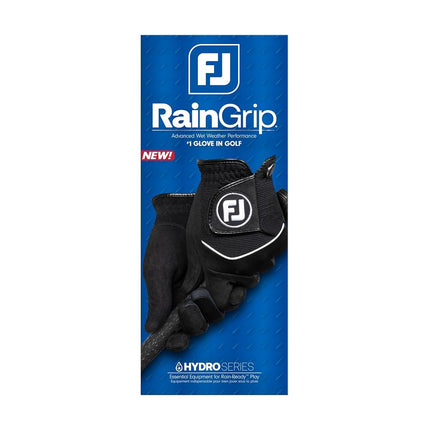 FootJoy RainGrip Mens Golf Glove Black Cadet Medium 1 Pair