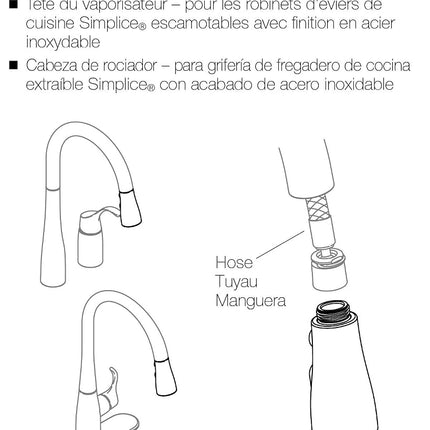 KOHLER Genuine Part GP1043211-VS Pulldown Sprayhead for Kohler Simplice Faucet, Vibrant Stainless Finish