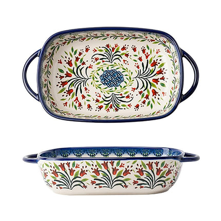 Bicuzat Vintage Style Tulip Flower Pattern Ceramic