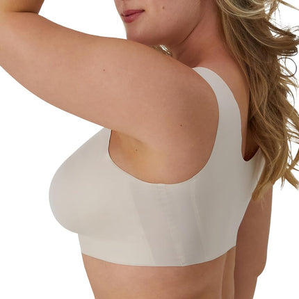 Bali Women's Comfort Revolution Easylite Wireless, Pullover Wirefree T-Shirt Bra Full Coverage, Sandshell, XL