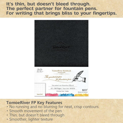 SAKAE Technical Paper, Sakae Technical Paper, Hardcover Notebook, A5, Tomoe River FP, 2.0 oz (52 g), White 368P, 0.2 inch (5 mm) Square SR-A5HBW