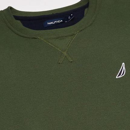Nautica Men's Basic Crew Neck Fleece Sweatshirt, Pine Forest, XXXL