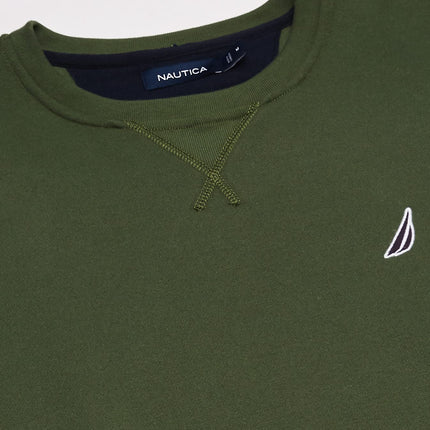 Nautica Men's Basic Crew Neck Fleece Sweatshirt, Pine Forest, S