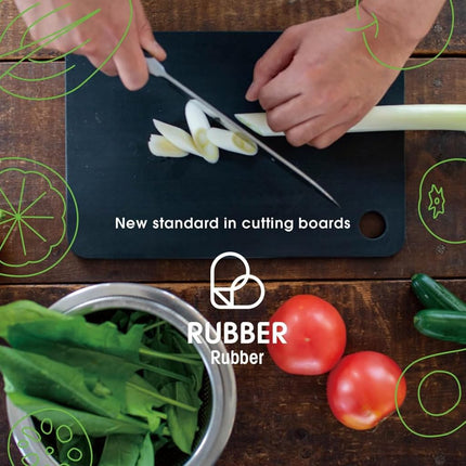 Rubber Rubber NBD003 Cutting Board, Synthetic Rubber, Black, L, Made in Japan 14.6 x 9.4 x 0.3 inches (370 x 240 x 8 mm) (L)
