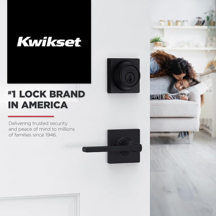 Kwikset Breton Privacy Door Lever for Bed and Bathroom Doors in Polished Chrome