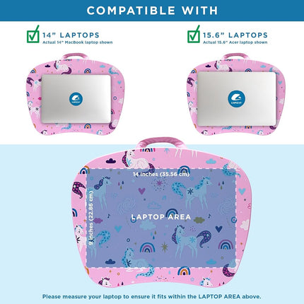 LAPGEAR MyStyle Portable Lap Desk with Cushion - Unicorn - Fits up to 15.6 Inch Laptops - Style No. 45357