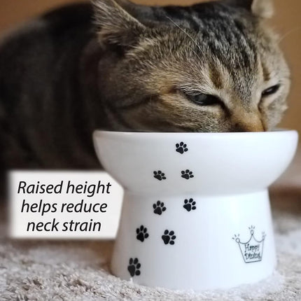 Necoichi Raised Cat Food and Water Bowl Set (Cat)