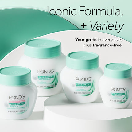 Crema facial fría POND'S, limpiador facial para el cuidado de la piel para todo tipo de piel, limpiador facial profundamente hidratante y desmaquillante, 9.5 oz, paquete de 3