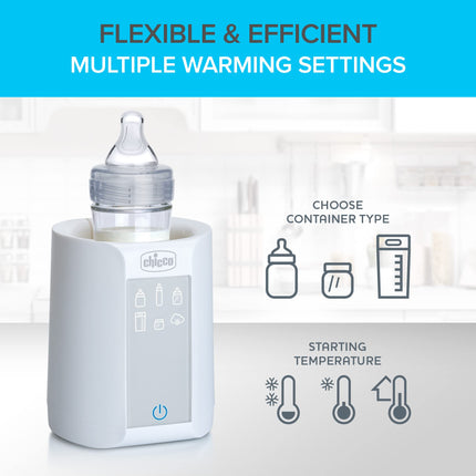 Calienta biberones y esterilizador digital Chicco para biberones, potitos y bolsas de leche | Elimina el 99.9% de los gérmenes | 4 opciones de calentamiento | Pantalla táctil digital | Apagado automático y alerta sonora