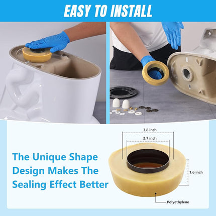 MENNTY Extra Thick Toilet Wax Ring Kit Universal Fit for 3 or 4 Inch Drains