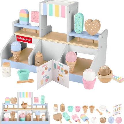 Fisher-Price Wood Pretend Play Toy Ice Cream Shop 