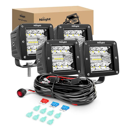 Nilight 4PCS 3Inch 42W LED Pods LED Cubes Upgraded