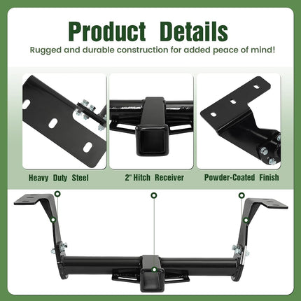 Attelage de remorque ALMULOO Classe 3 2" compatible avec Subaru Forester 2014-2018, en acier thermolaqué noir, attelage de remorque pour pare-chocs arrière