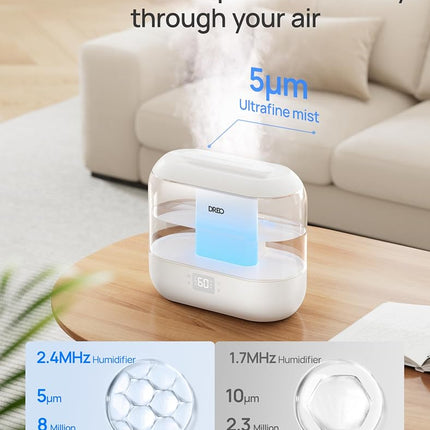 DREO 4L Smart Humidifiers for Bedroom, Top Fill Quiet Cool Mist Humidifier for Baby Large Room, Ultrasonic with Oil Diffuser, Nightlight, Auto, 32H Runtime for Home, Nursery, Plants, Works with Alexa
