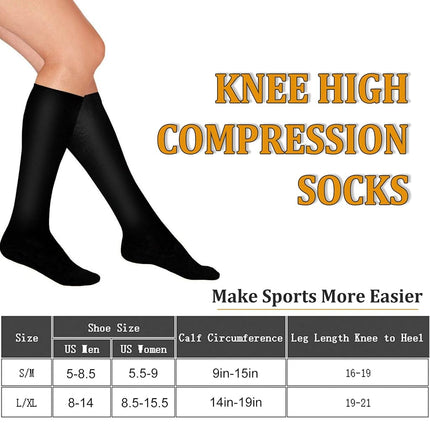 FuelMeFoot Paquete de 3 calcetines de compresión de cobre - Calcetines de compresión para mujeres y hombres para la circulación - Ideales para uso médico, correr, deportivos