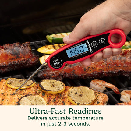 Cuisinart LCD Digital Instant Read Thermometer, Water Resistant Meat Thermometer for Home & Grill, Digital Grill Thermometer with Calibration & Backlight, Home Gadget, BBQ, Smoker, Oil Fry & Candy