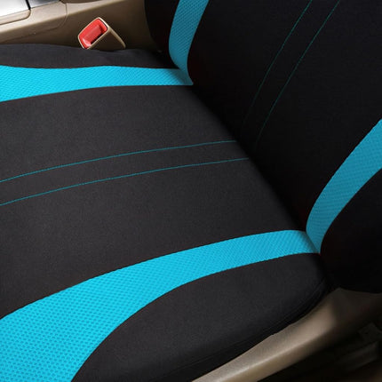 Flying Banner Car Seat Covers Front Seats and Rear Bench Mesh Fabric Rear Bench Split Polyester Cover Easy Installation SUV CAR Woman Lady Femal (Full Set, Black Mint Blue)…