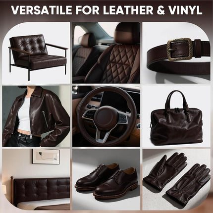 Leather Recoloring Balm 10 OZ Dark Brown for Car Seats, Couch & Furniture