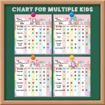 Reward Chart for Kids – Unicorn Magnetic Kids Behavior Chart, Pad with 26 Chore Charts, 1920 Star Stickers, 49 Incentive Stickers, Responsibility Chart for Kids Girls Toddlers - Kids Chore Chart
