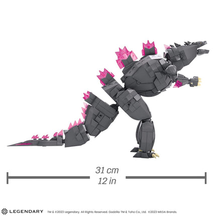 Mega Godzilla x Kong : Le Nouvel Empire, ensemble de construction, figurine articulée Godzilla avec 543 pièces et accessoires, jouet de construction et d'exposition pour collectionneurs adultes, HTR78