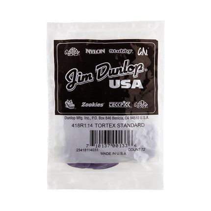 Dunlop Picks - Tortex Standard Purple 1.14mm - Bag 72