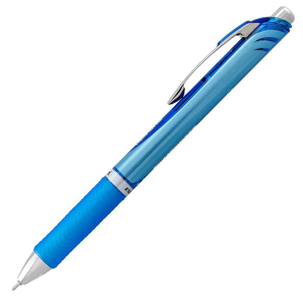 Pentel EnerGel RTX - Juego de bolígrafos retráctiles de tinta de gel líquida prémium, punta de aguja (0.7 mm), ultrasuaves, trazo medio, tinta azul, paquete de 10