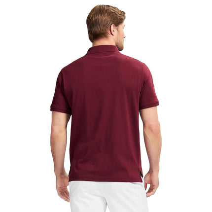 Izod Men's Short Sleeve Interlock Polo Shirt, Velvet Maroon, Large