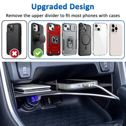 TOPINSTALL 2025 Huge Slots Tray Compatible with 2019-2025 Toyota RAV4 & RAV 4 Prime Accessories, Center Console Tray Divider for Phones with Cases Armrest Box Storage Tray