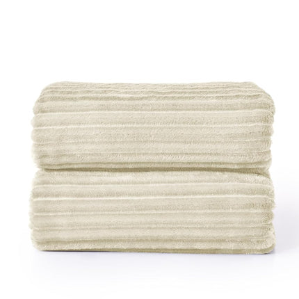BEDELITE Fleece Blanket King Size – 3D Ribbed Jacquard Soft and Warm Decorative Fuzzy Blankets – Cozy, Fluffy, Plush Lightweight Throw Blankets for Couch, Bed, Sofa(Beige, 108x90 inches)