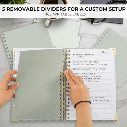 Aesthetic Thick Spiral Notebook Journal For Women in B5 Format - Modern Linen Hardcover College Ruled Note Book With 300 Lined Pages - Perfect For Writing And Staying Organized at Work or School