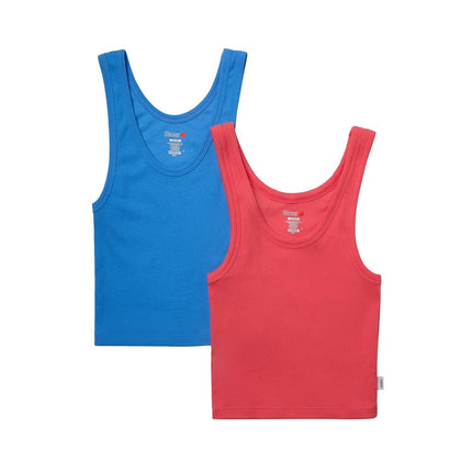 Hanes Womens Originals Rib Crop Tank Top 2-Pack, C