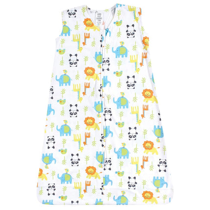 Luvable Friends Unisex Baby Sleeveless Jersey Cotton Sleeping Bag, Sack, Blanket, Neutral Animals Jersey, 12-18 Months