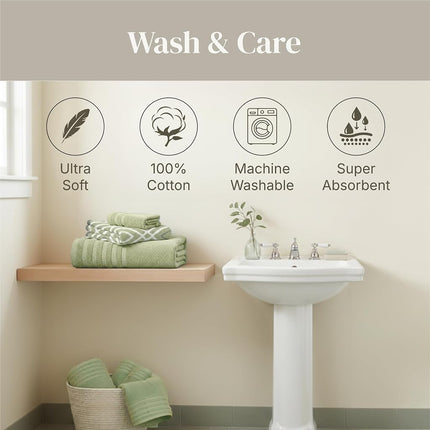 Amrapur Pacific Coast Textiles 6 Pc Yarn Dyed Towel Oxford Sage Green, 6-Piece