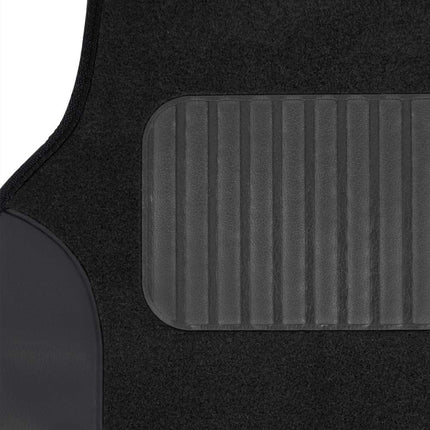 carXS Forza Series Charcoal Gray Seat Covers Full Set Combo with Car Floor Mats – Front and Rear Bench Cover & Floor Mat Protector Set, Interior Covers for Auto Truck Van SUV