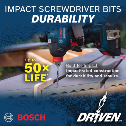 BOSCH ITDPH2115 Paquete de 15 brocas de inserción para atornillador de impacto Phillips #2 de 1 pulgada Impact Tough