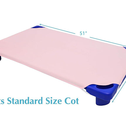 Drap de lit de camp standard pour garderie en percale 100 % coton naturel American Baby Company, rose, 23 x 51, doux et respirant, pour filles