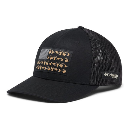 Columbia Unisex's PHG Game Flag Mesh Ball Cap, Black, S-M