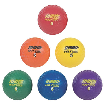 Champion Sports PX6SET Rhino Poly Playground Ball Set, Multicolored, 6" Diameter