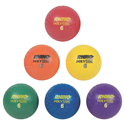 Champion Sports PX6SET Rhino Poly Playground Ball Set, Multicolored, 6" Diameter