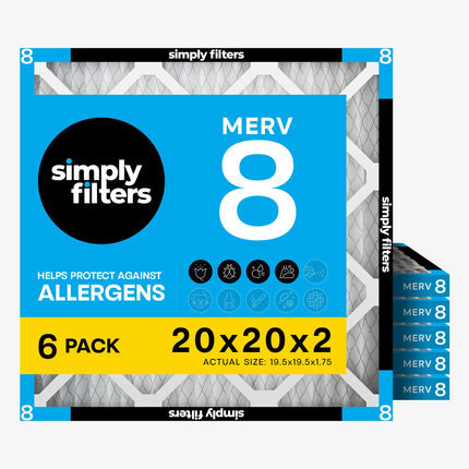 Simply Filters 20x20x2 MERV 8, MPR 600, Air Filter