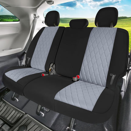 FH Group Custom Fit Neoprene Seat Covers for 2011-2020 Toyota Sienna with Water Resistant Neosupreme Insert - 3rd Row Gray