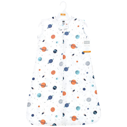 Hudson Baby Unisex Baby Cotton Sleeveless Wearable Sleeping Bag, Sack, Blanket, Space, 18-24 Months